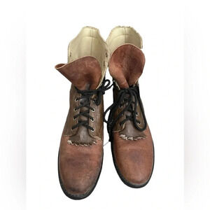 🤠✨LAREDO Brown Leather Lace-Up Riding Boots Women’s‎ 5.5✨🤠